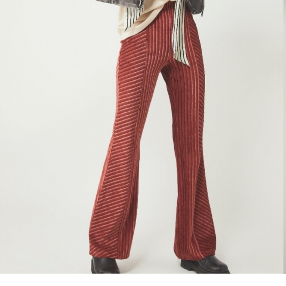 Free People Pull On Velvet Pants Size Small, Burnt Orange ish Color